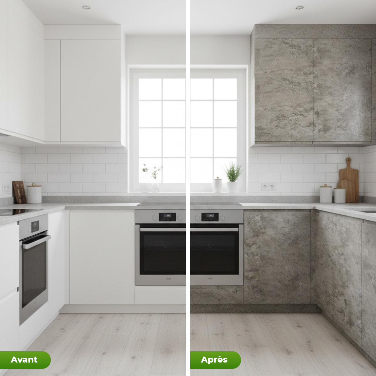 Vinyle adhésif protecteur - Effet béton ciré - 200 x 60 cm - Autocollants Revêtement Adhésif Cuisine Meubles Salle de bain