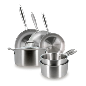 Batterie de cuisine 6 pièces en acier inoxydable - tous feux TRINOX