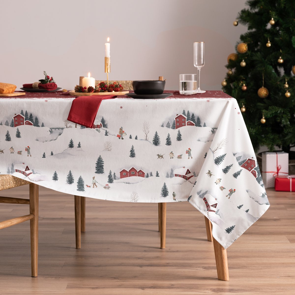 Nappe antitache WHOVILLE ROUGE - 100% Coton