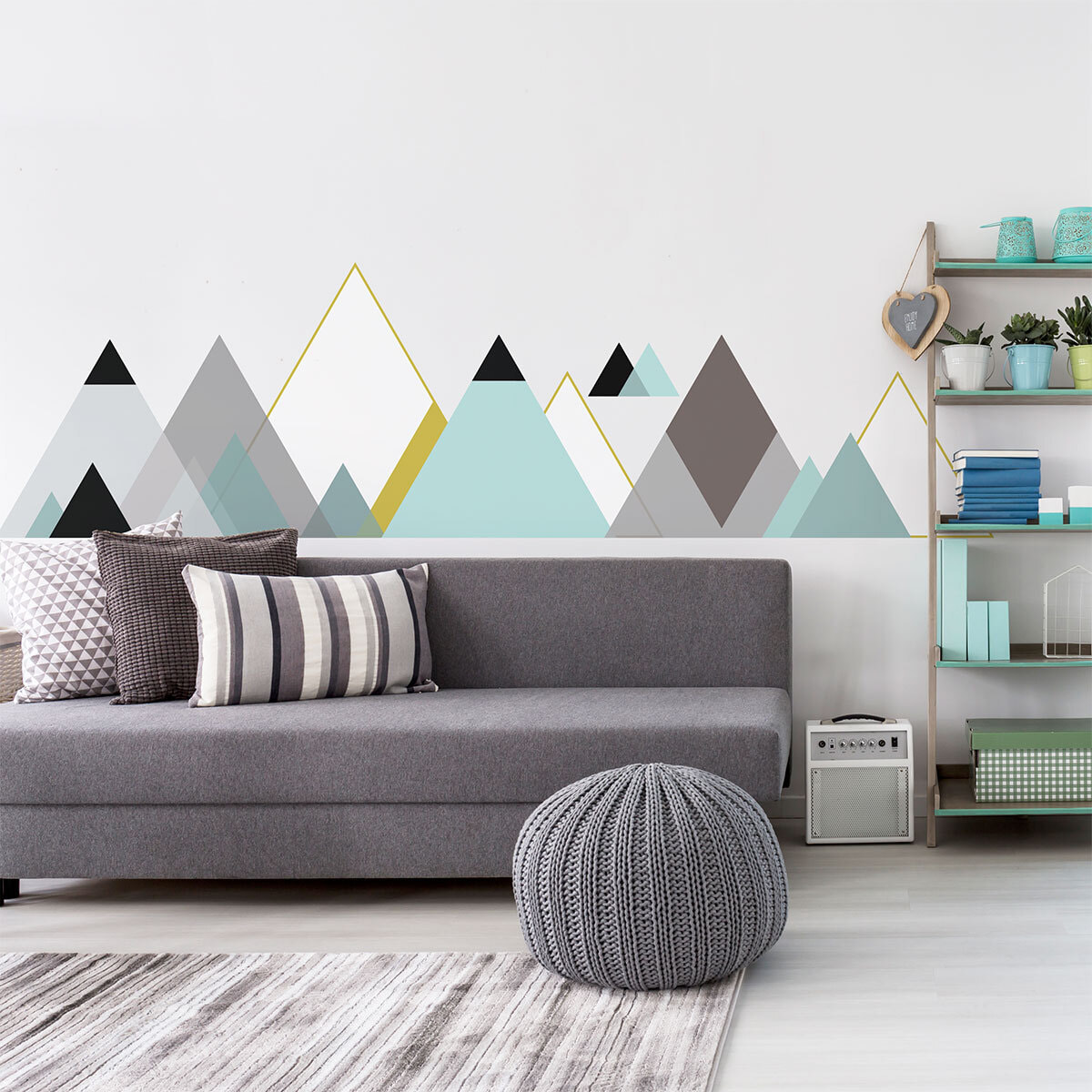 Stickers muraux - Décoration chambre salon - Autocollant Sticker mural géant montagnes scandinaves MATRA