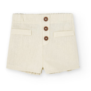 Conjunto lino niño, estampado de cuadros, verde claro
