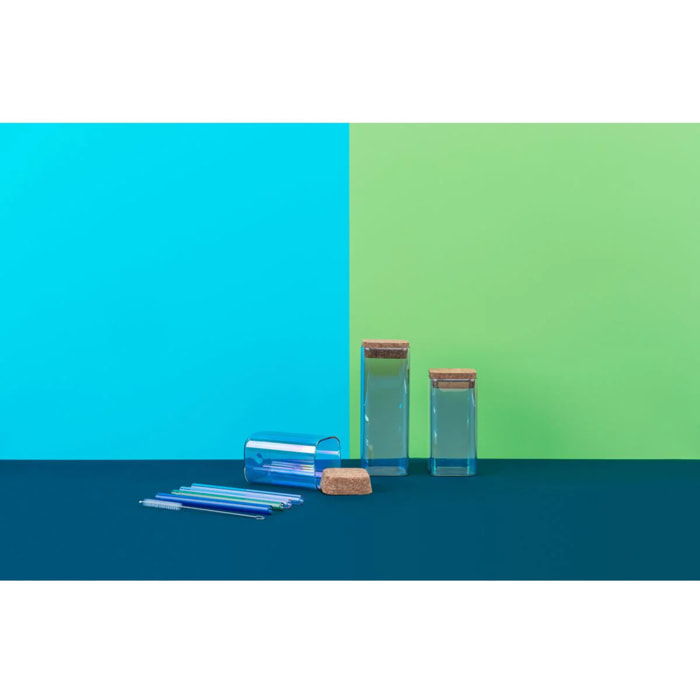 Set de 3 boîtes de conservation en verre avec couvercle 280 ml + 330 ml + 450 ml Tasty Green