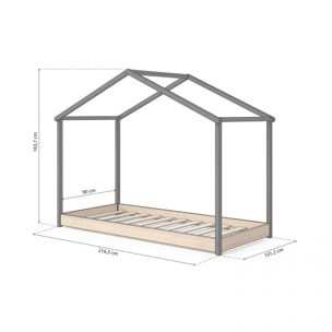 Cama cabaña Hyte Antracita - Pino