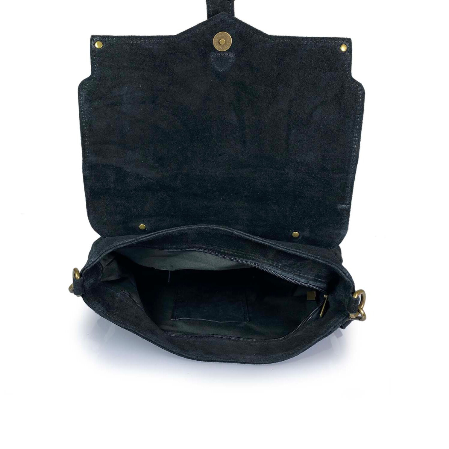 Borsa Donna in vera pelle Made in Italy colore Nero dimensioni cm 30 x 21 x 8