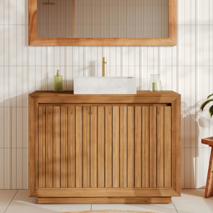Meuble de salle de bain en bois de teck 110 cm - Pernelle