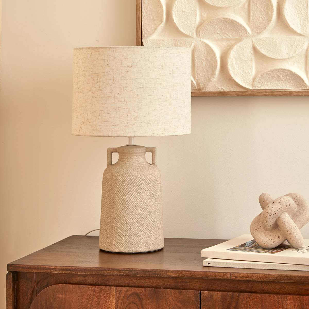 Lampe à poser champignon secteur Gibus gris H45,5cm