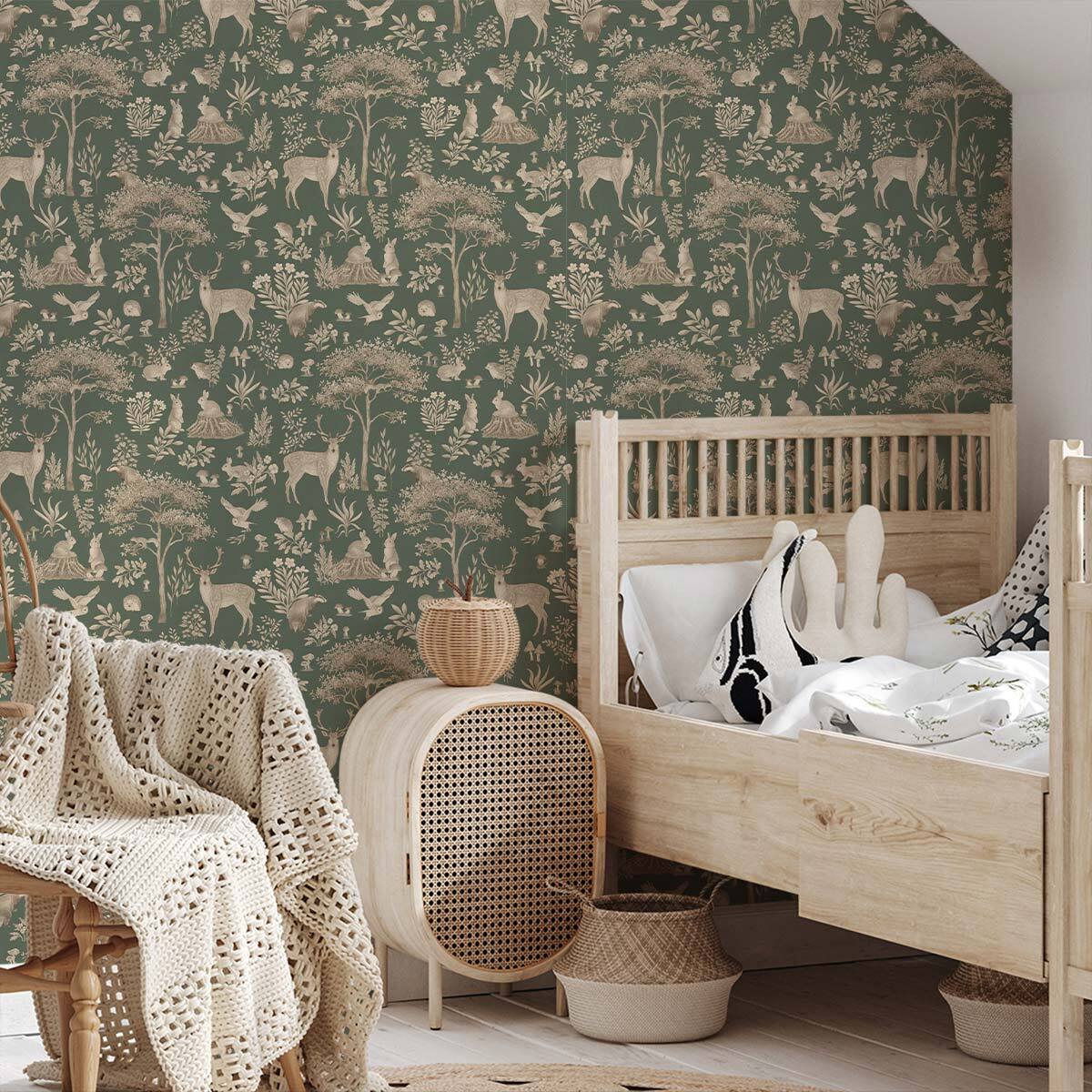 Papier peint enfant Brume des Bois Intissé