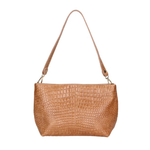 Borsa a spalla da donna - Modello Lorelei - Vera pelle croco - 33.0 x 19.0 x 10.0 cm