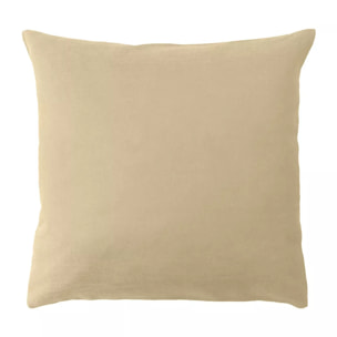 Housse de coussin pur coton motif jacquard beige Bastide or pale