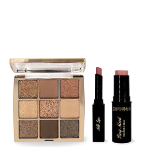 Magic Beauty - Coffret Palette Ombres à Paupière + Rouge à Lèvres + Blush Stick + Pochette