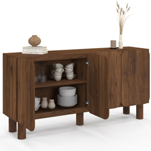 Buffet Miranda 4 portes effet noyer 160cm