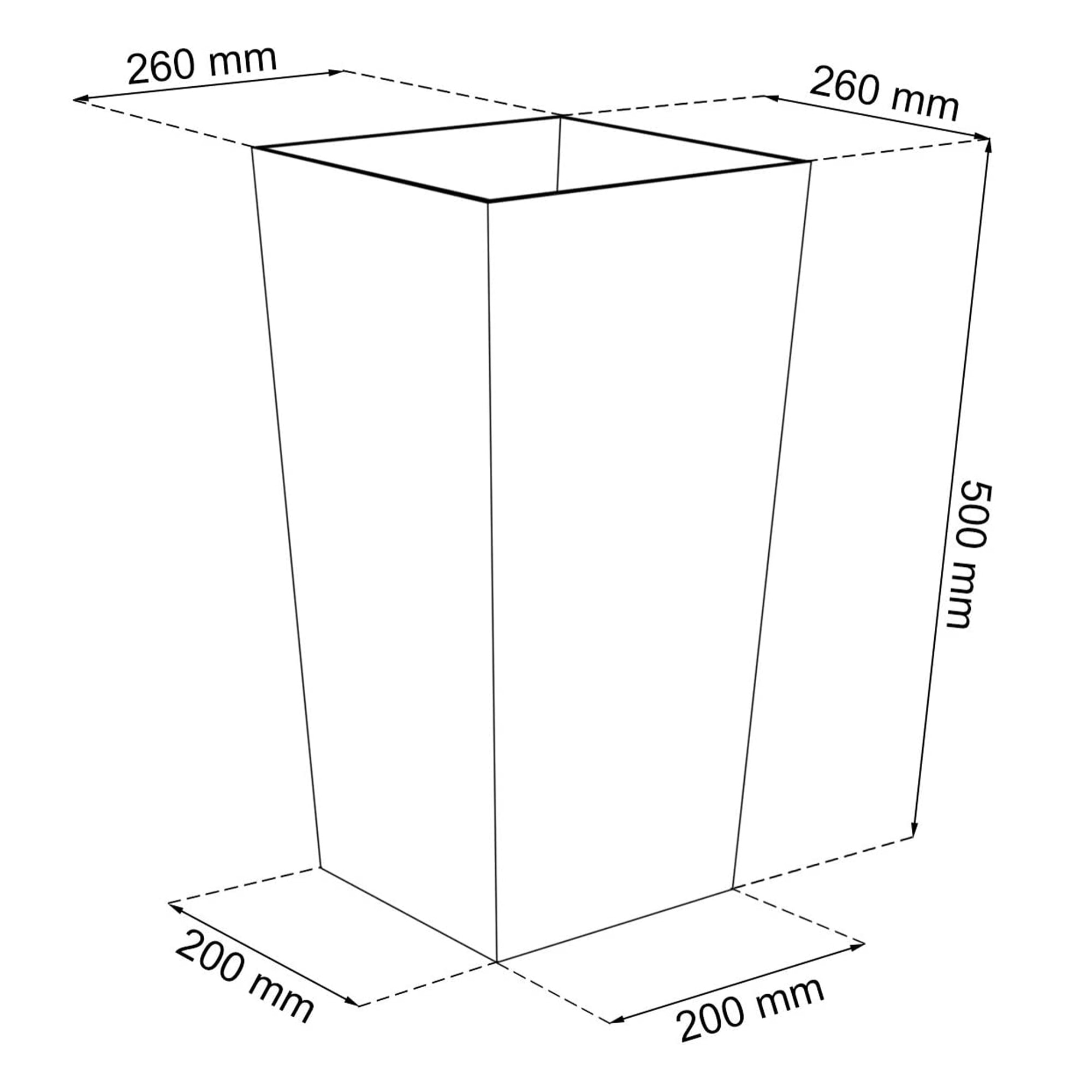 Macetero con inserto Prosperplast Urbi Square Eco 26,6 L en color crema