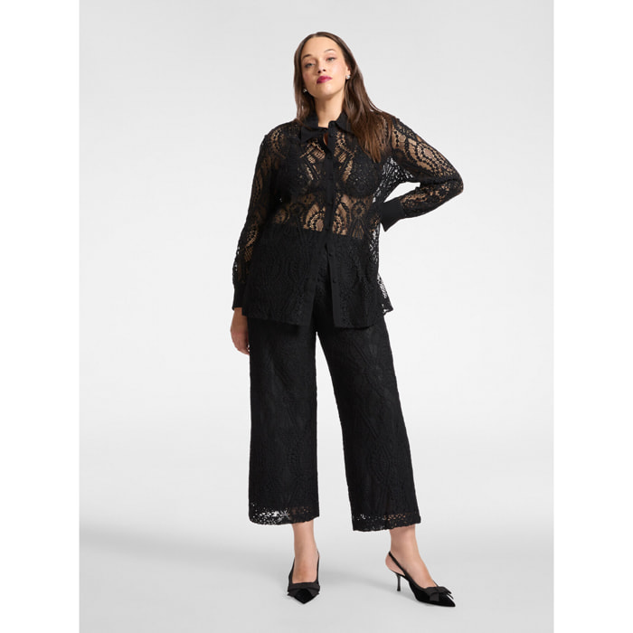 Elena Mirò - Pantalones de encaje - Negro