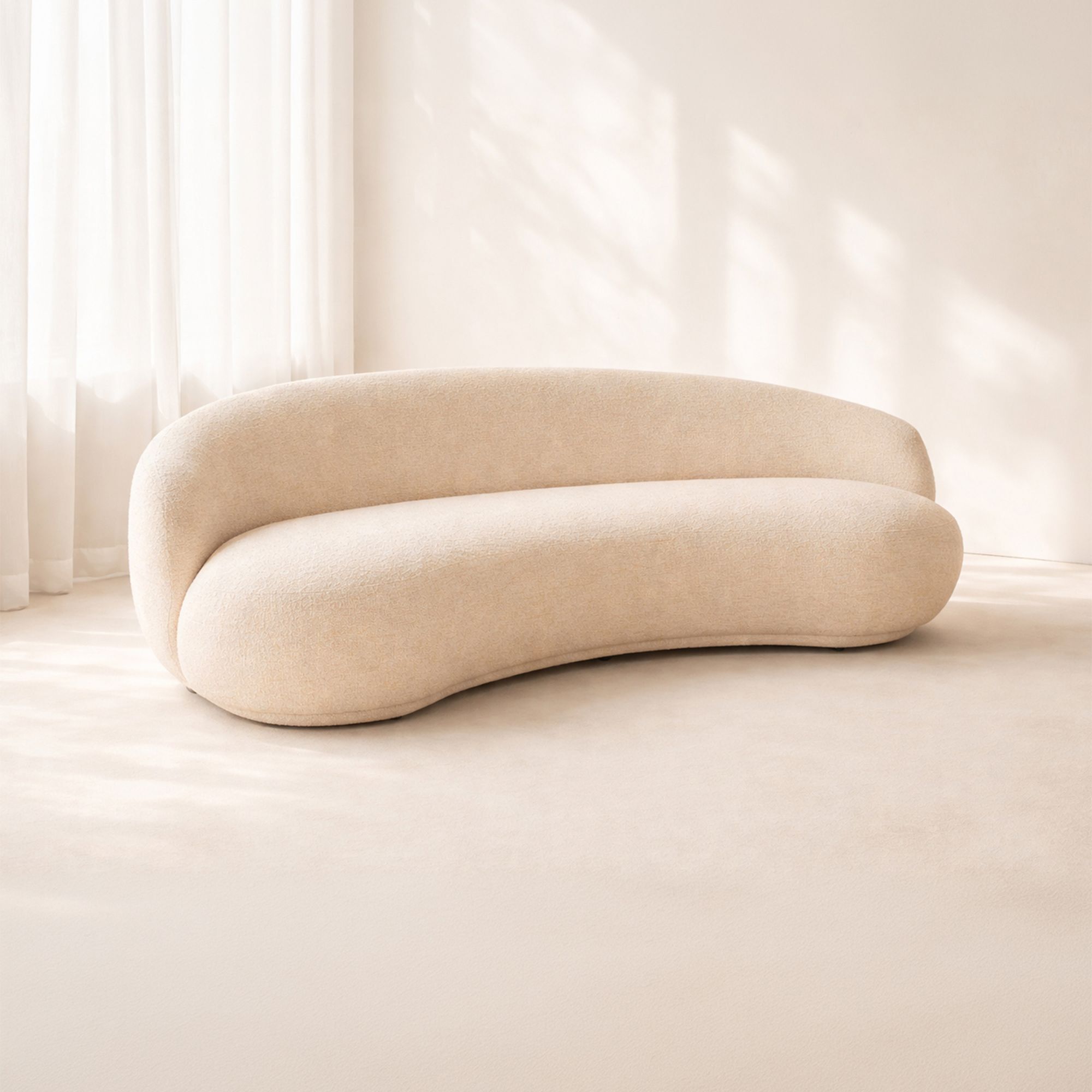 Canapé 3 places en velour crème MARLO