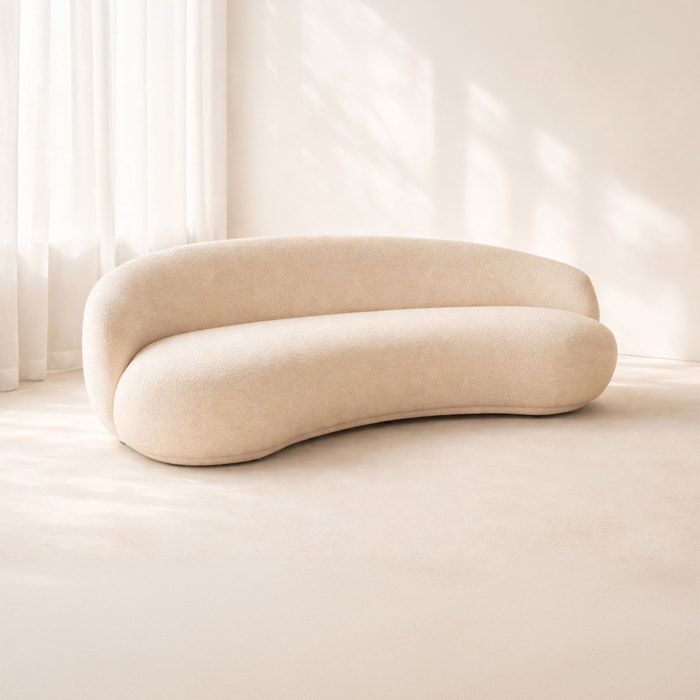 Canapé 3 places en velour crème MARLO