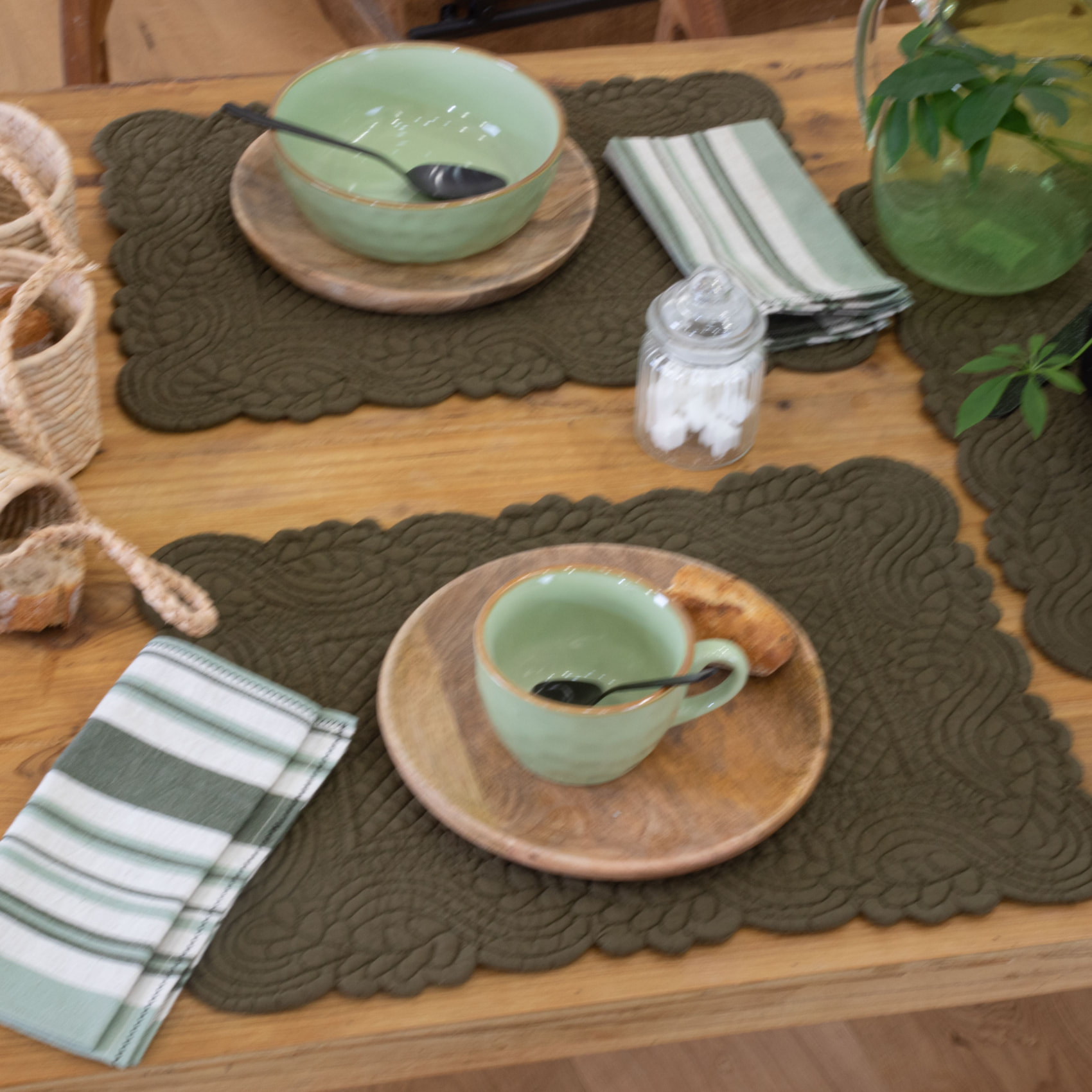 Set de table morphée miel - Kaki