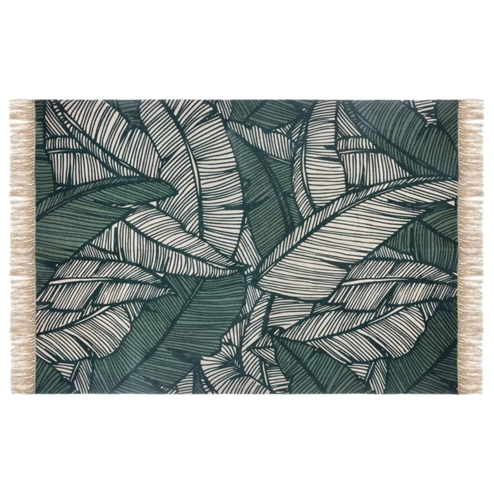 Tapis "Jungle" coton vert 120x170cm
