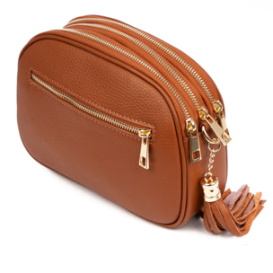 Aliminusa bolso bandolera Mujer. Piel auténtica Gamuza y Dollaro.