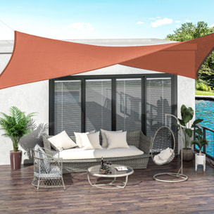 Toldo Vela Rectángulo Protección UV de Poliéster 3x4m Rojo