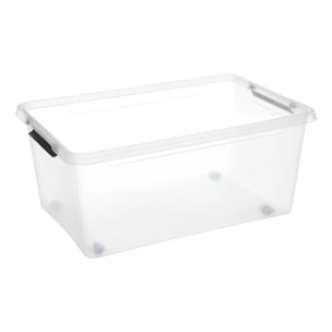 Boîte de rangement Clip'N Box rectangulaire 40L transparent