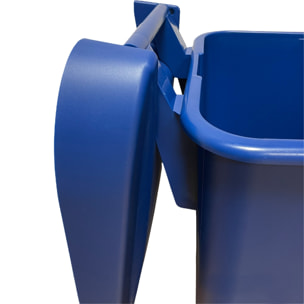 Contenedor - cubo de basura wellhome reciclo 110l, cerrado con tapa, ideal para reciclaje de papel y cartón, con ruedas