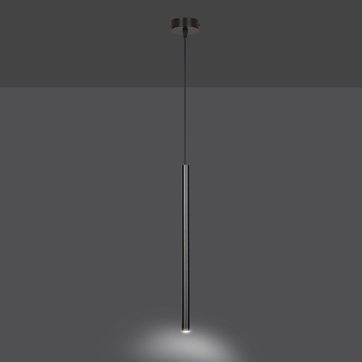 Lampada a sospensione Selter in acciaio nero opaco