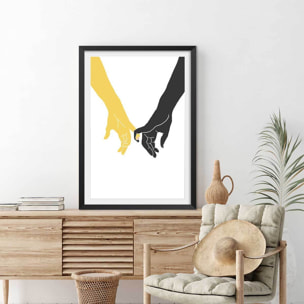 Affiche Yellow swear Affiche sous cadre noir