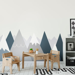 Stickers muraux enfants - Décoration chambre bébé - Autocollant Sticker mural géant enfant montagnes scandinaves ANOUKA