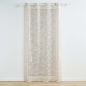 Voilage Vintage fleurs brodées - Taupe