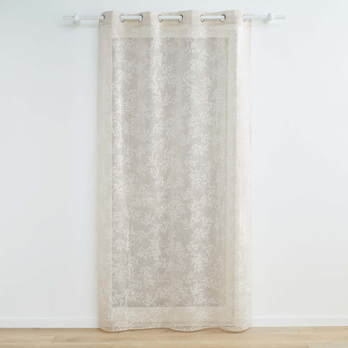 Voilage Vintage fleurs brodées - Taupe