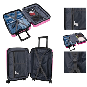 Juego De Maletas Rígidas Abs Itaca Ness Fucsia