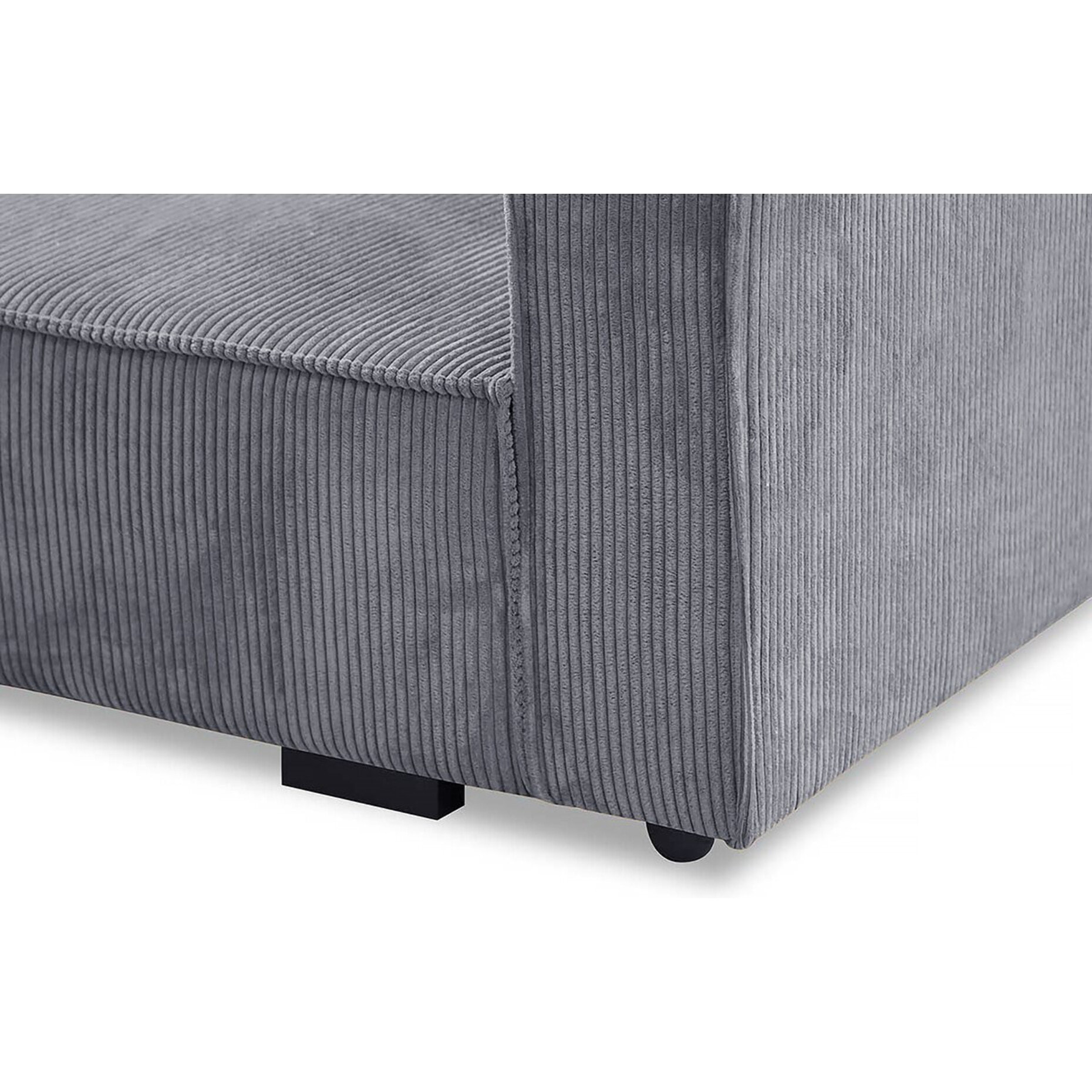 Fauteuil convertible en velours côtelé "Clivia" - Gris