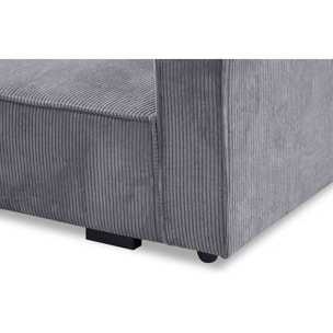 Fauteuil convertible en velours côtelé "Clivia" - Gris