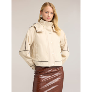 Motivi - Parka corto in cotone tecnico - Beige