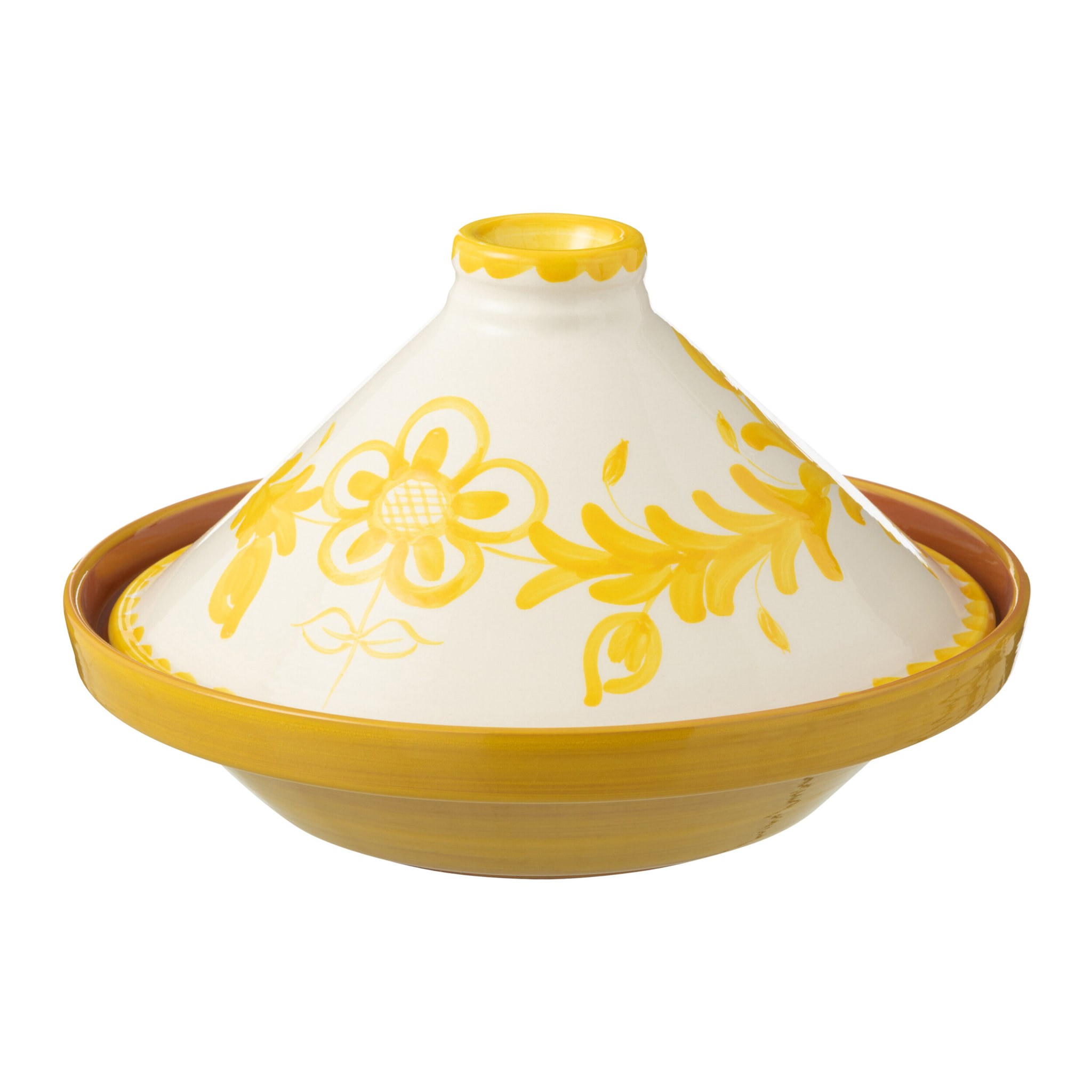 J-Line tajine Granada - céramique - blanc/jaune