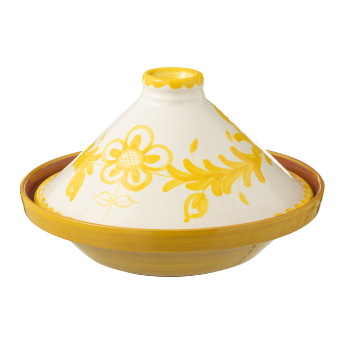 J-Line tajine Granada - céramique - blanc/jaune