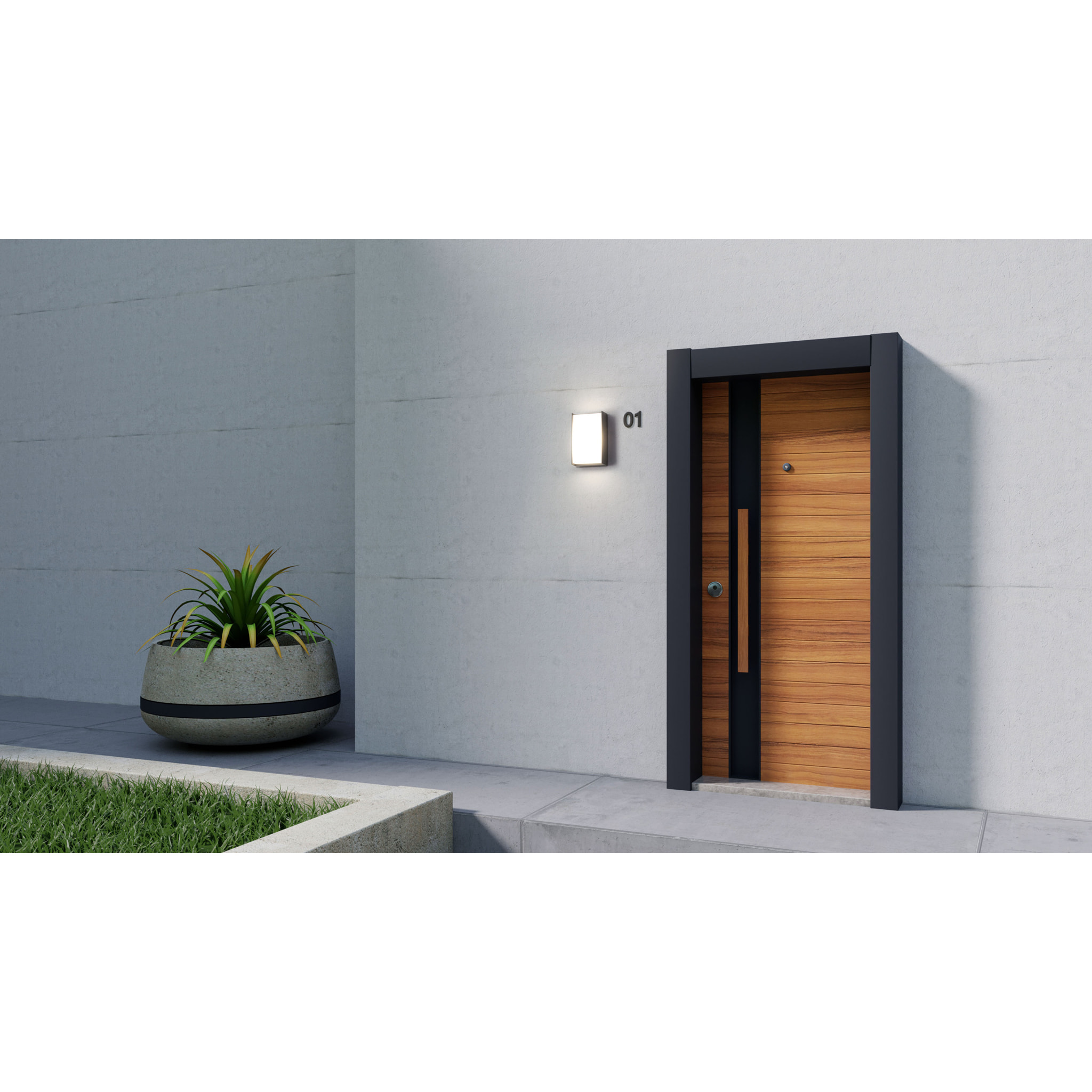 Forlight Block - Aplique de Pared Exterior LED Luz Neutra 4000K Moderno para Terraza y Jardín de Aluminio Gris Antracita