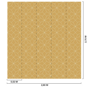 Papier peint graphique jaune moutarde Intissé