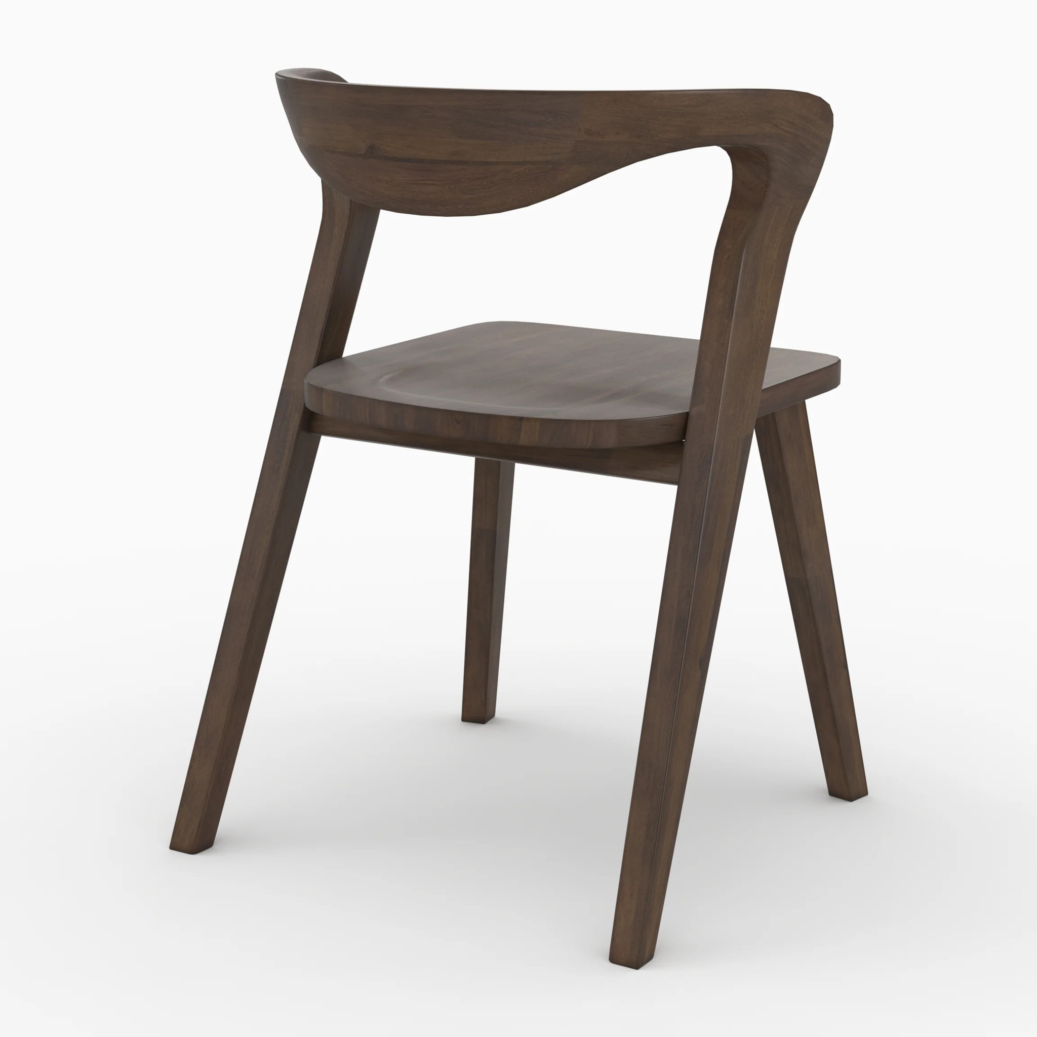 Chaise en bois d'hévéa foncé - Vega