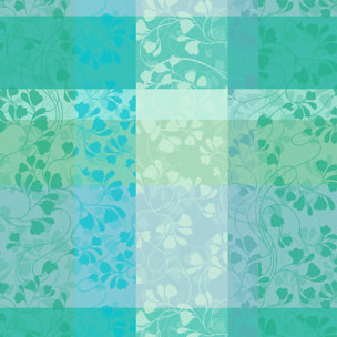 Serviette pur coton motif jacquard bleu vert Mille feuillages turquoise