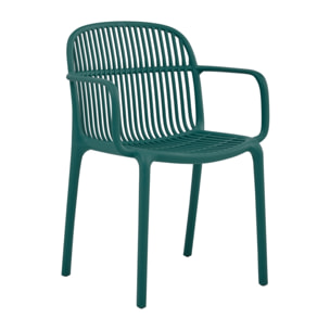 Set da 4 sedie da giardino in polipropilene con braccioli verde – Sintra