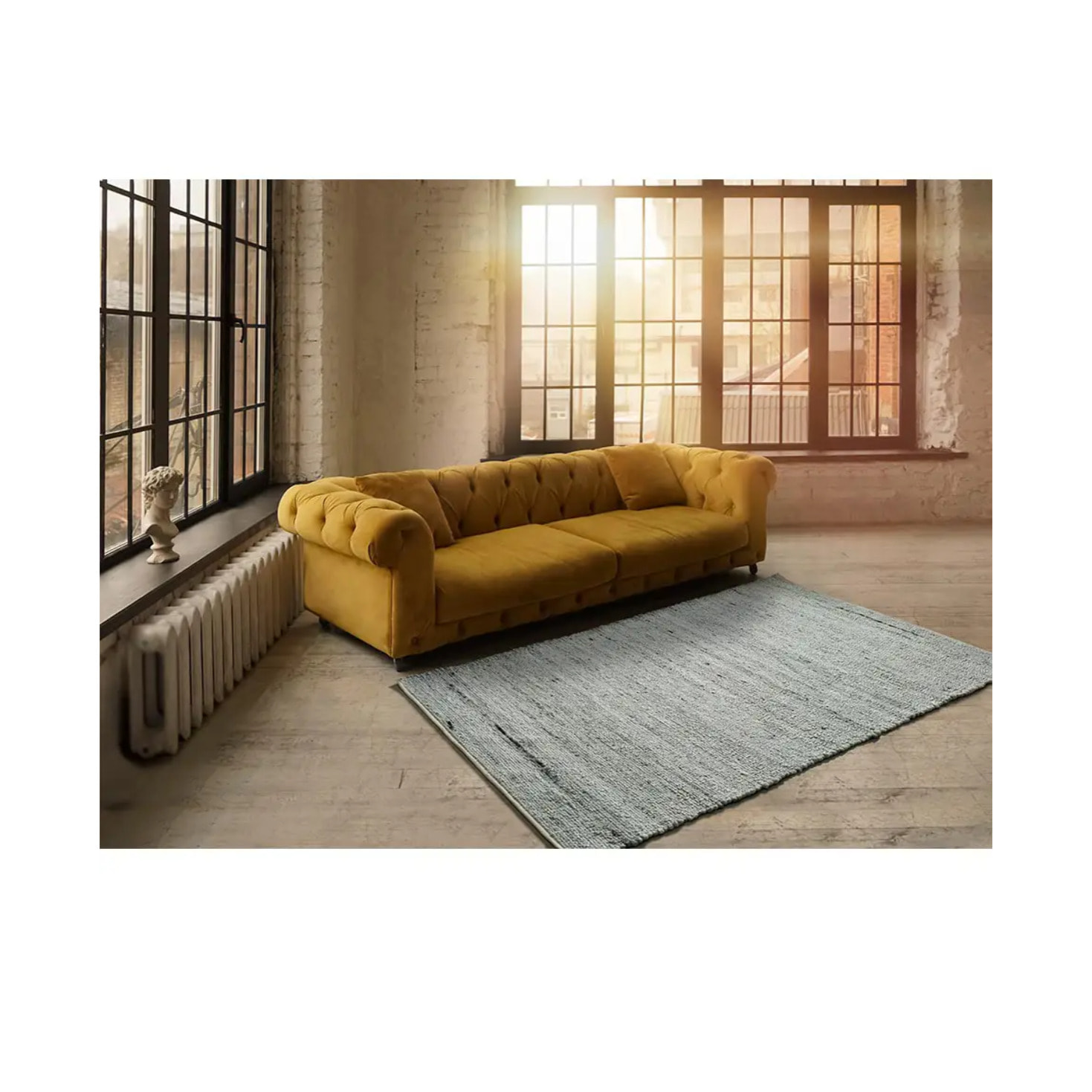 CINDER Alfombra lisa blanco, 60x110 cm.