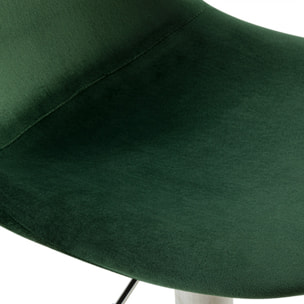 Chaise de bar Pavo en velours vert 60/82 cm (lot de 2)