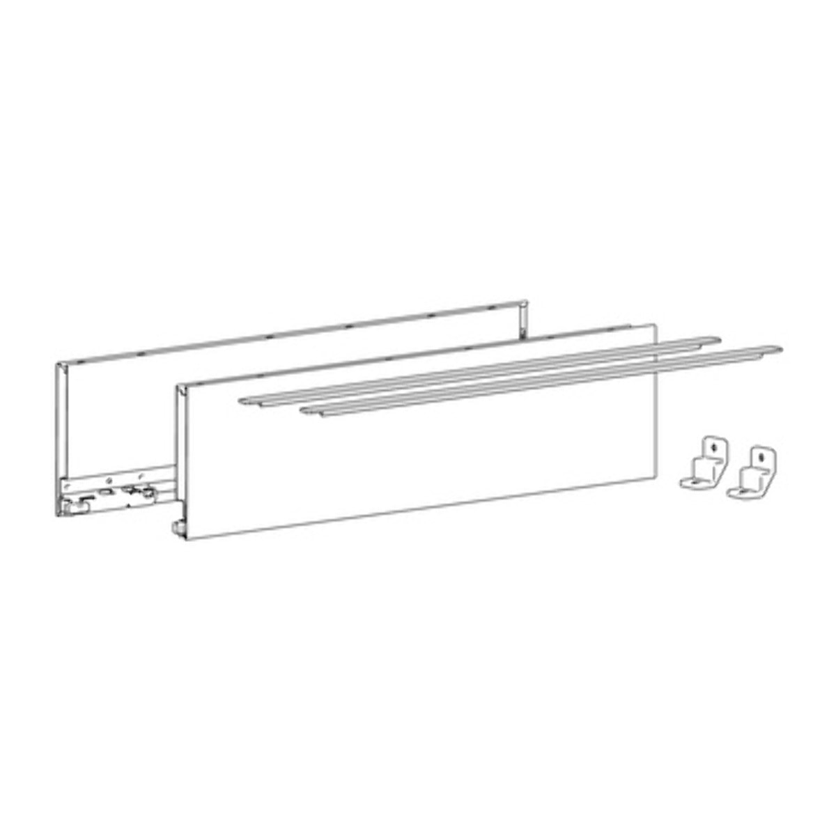 Profilé latéral de tiroir AvanTech YOU, hauteur 139 mm x NL 350 mm, blanc, gauche et droite - HETTICH - 9353394