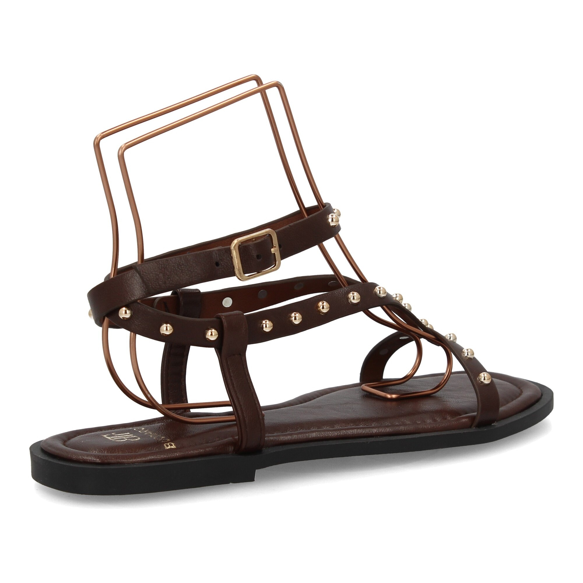 Sandalia plana mujer con tachuelas metálicas