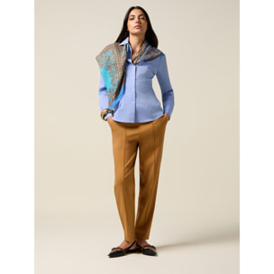 Oltre - Pantalones chinos con detalle en la cintura - Marrón