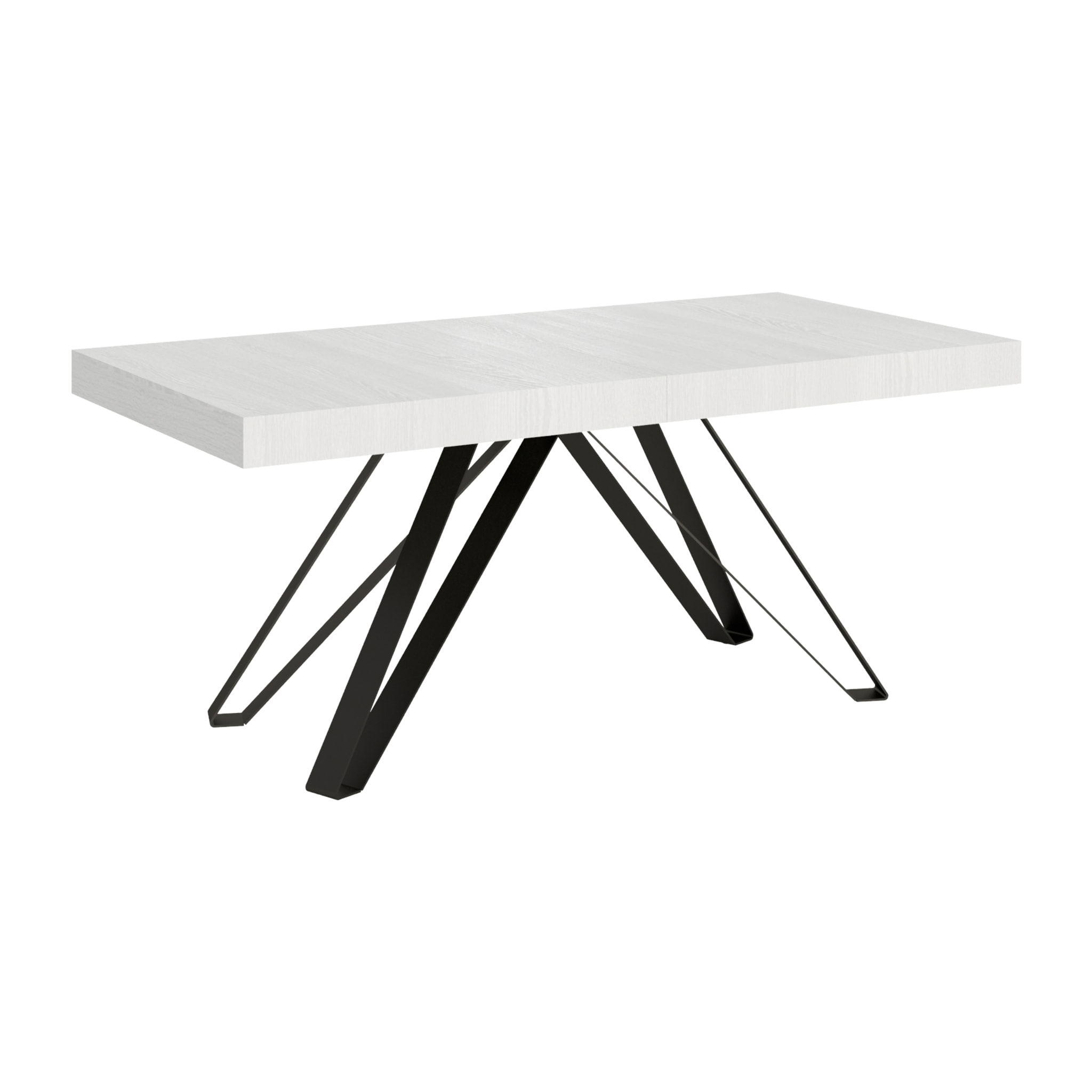 Table extensible 90x200/460 cm Terium frêne blanc pieds anthracite