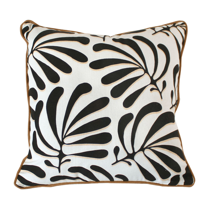 Coussin carré déhoussable design abstrait - Blanc
