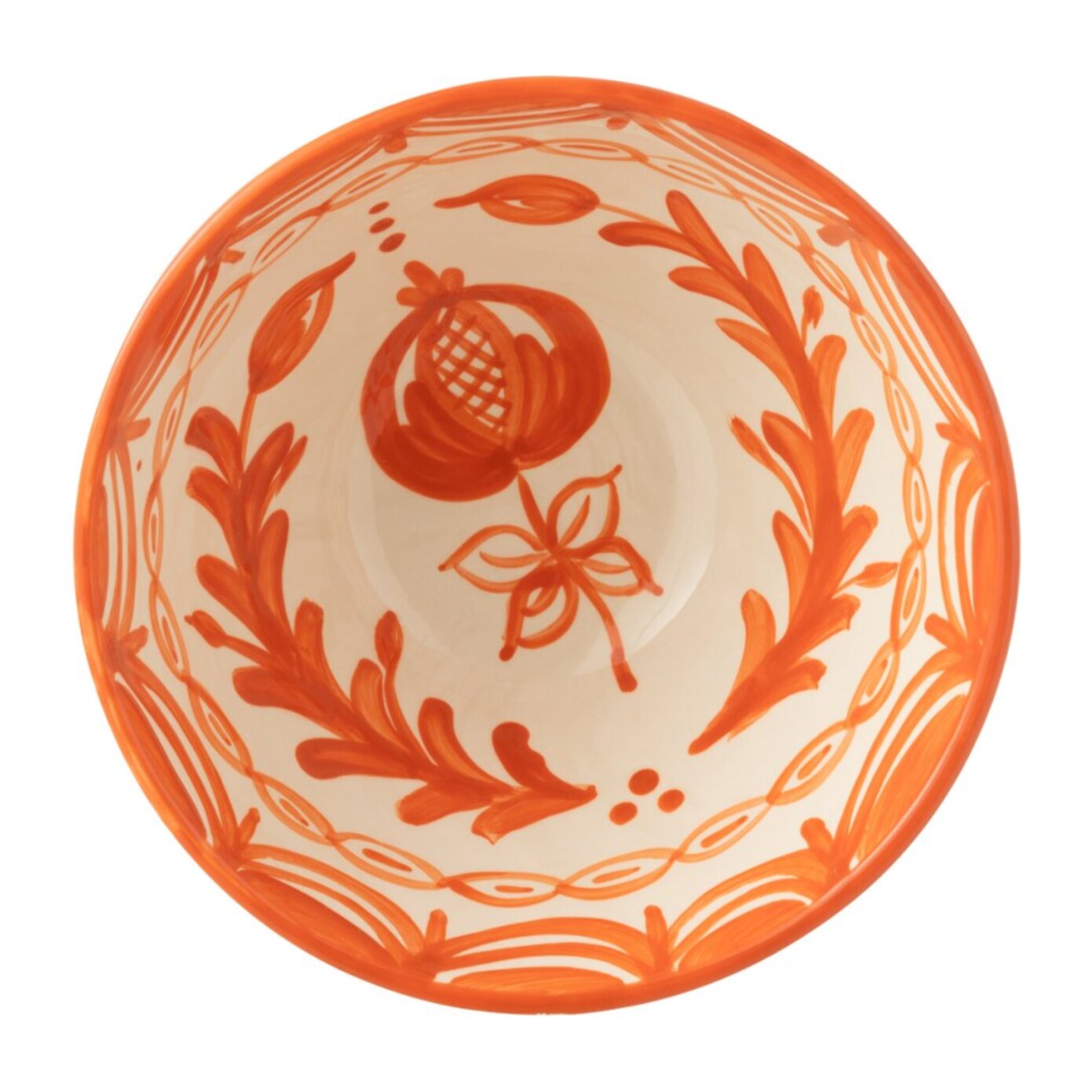 J-Line bol Granada High  - céramique - blanc/orange - medium - Ø 22 cm