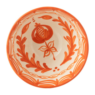 J-Line bol Granada High  - céramique - blanc/orange - medium - Ø 22 cm